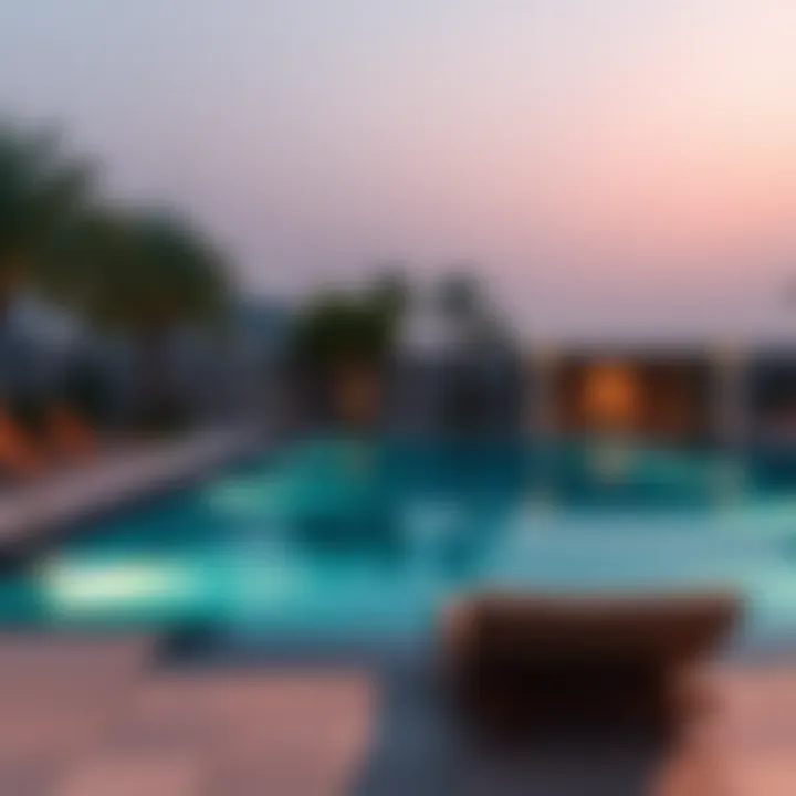 Luxurious swimming pool area at Talia Residences