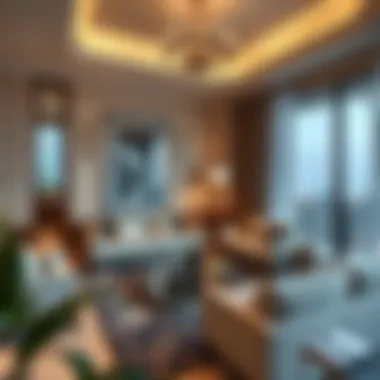 Elegant Interior of a Luxury Corner Apartment Interior design of a luxury corner apartment featuring elegant furnishings