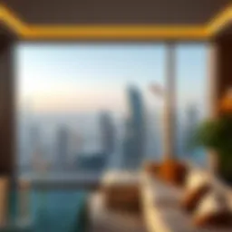 Stunning view of a corner residence in Dubai showcasing city skyline