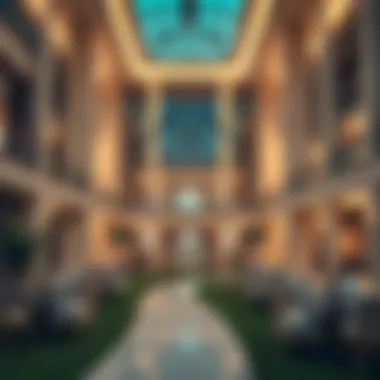 Elegant Clubhouse of The Montgomerie Dubai The luxurious clubhouse of The Montgomerie Dubai featuring modern architecture