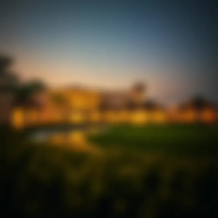 Serene Evening at The Montgomerie Dubai Evening view of The Montgomerie Dubai with ambient lighting and serene atmosphere