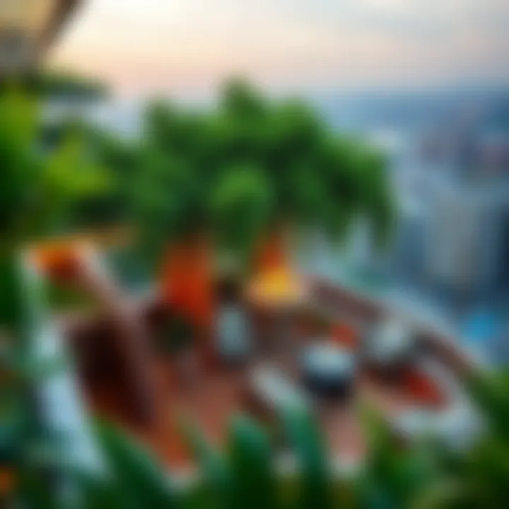Modern Sky Garden Design An architectural rendering of a modern urban Sky Garden