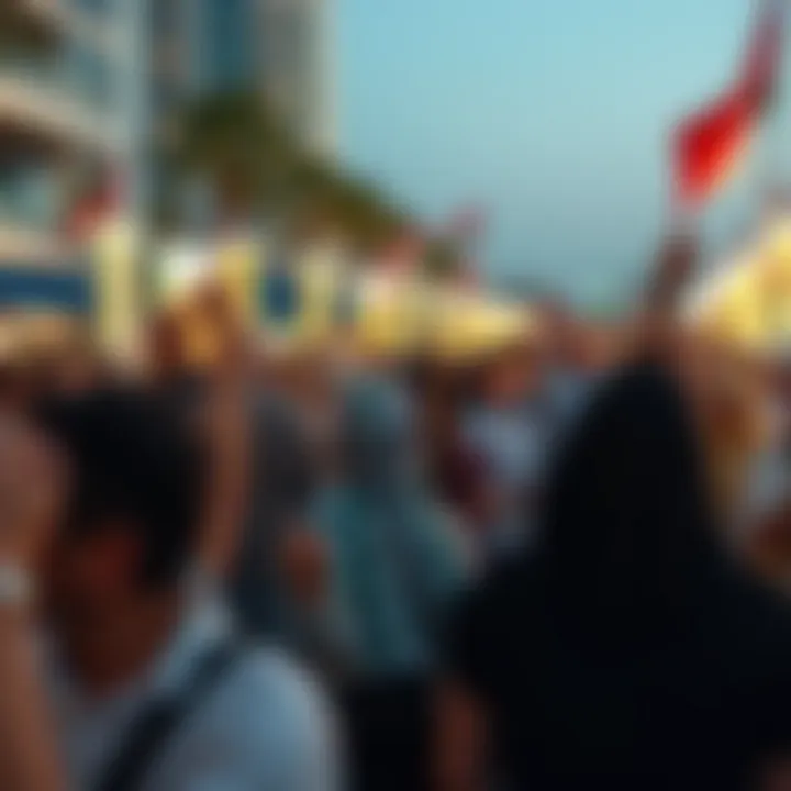 Community Spirit During National Day Celebrations Crowd enjoying the festivities of National Day