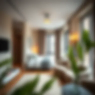 Efficient Studio Apartment Layout Cozy studio apartment layout emphasizing efficient space usage