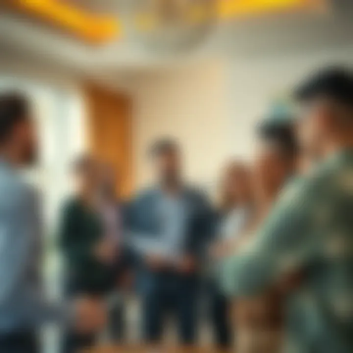 Exploring Rental Options A diverse group discussing rental options