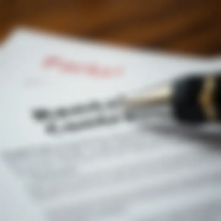 Rental Contract Essentials Close-up of a rental contract with a pen