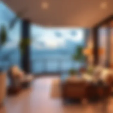 Elegant waterfront views from a Waters Edge balcony