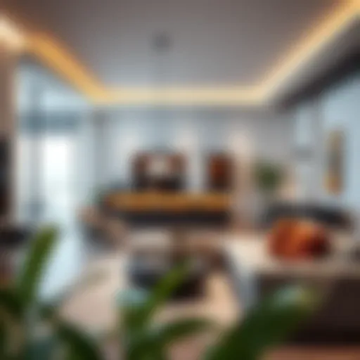 Stylish interior of the Waters Edge living area